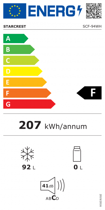 RESIGILAT - Lada frigorifica STARCREST SCF-94WH, Clasa F, Capacitate 92L, Termostat reglabil, Alb [3]