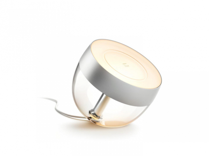 Lampa LED RGB Philips Hue Iris, gen4, Bluetooth, 8.2W, 570 lm, lumina alba si color (2000-6500K), IP20, 20.4cm, Silver