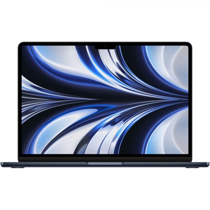 Laptop Apple MacBook Air 13-inch, cu procesor Apple M2, 8 nuclee CPU si 10 nuclee GPU, 8GB, 512GB, Midnight, Layout INT