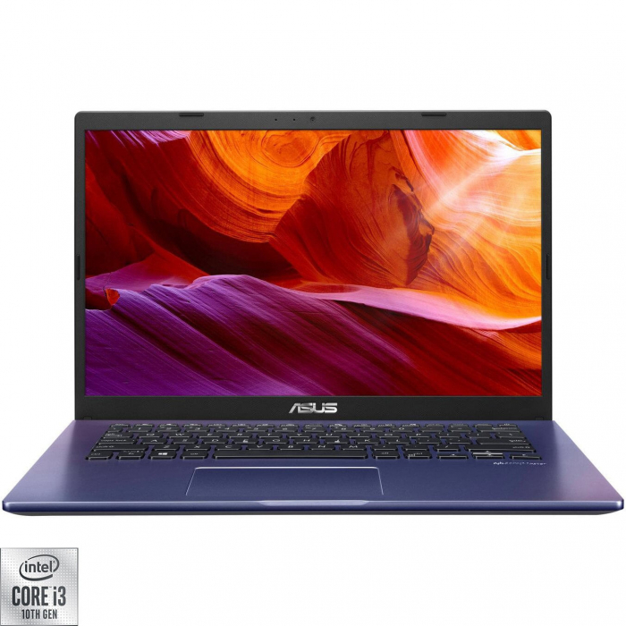 Laptop ASUS X409FA cu procesor Intel Core, i3-10110U, 14 , HD, 8GB, 256GB SSD, Intel HD Graphics 520, No OS, Peacock Blue