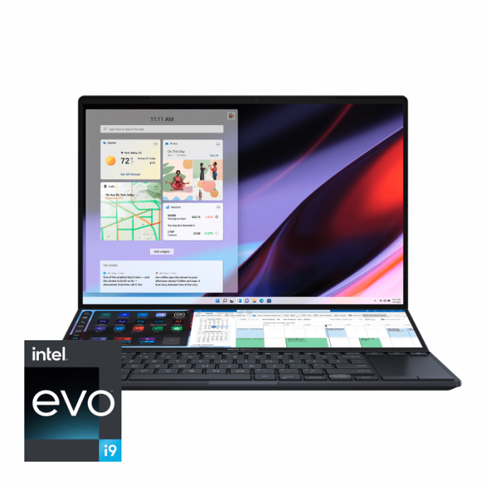 Laptop ASUS ZenBook ProDuo, UX8402ZA-M3027X, 14.5-inch, Touch screen 2.8K (2880 x 1800) OLED 16:10, i7-12700H, 16GB LPDDR5 on board, 1TB, Intel I...