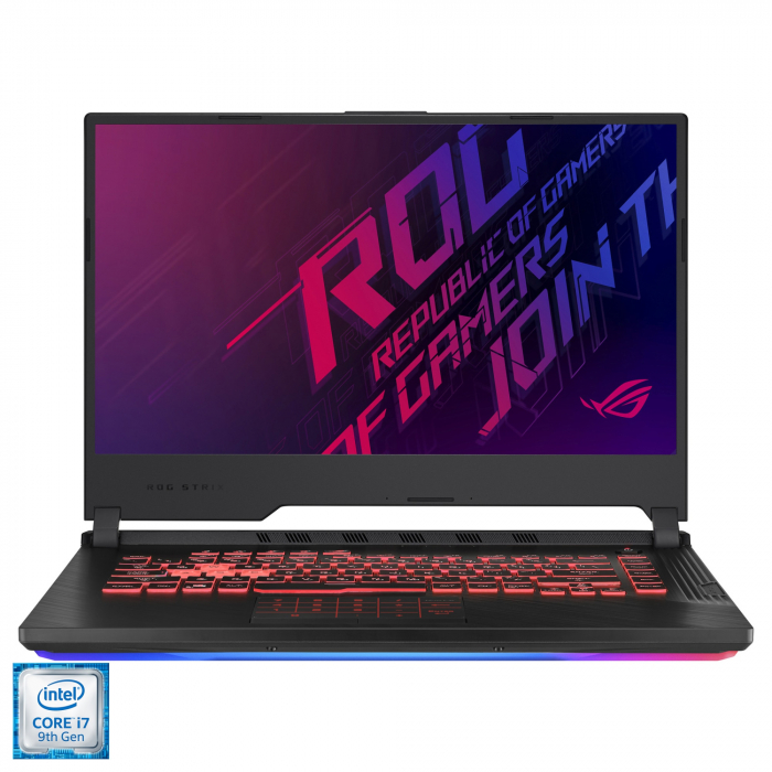 Laptop gaming asus rog g531gt cu procesor intel core, i7-9750h pana la 4.50 ghz, coffee lake, 15.6 , full hd ips, 8gb, 512gb ssd m.2, nvidia geforce gtx 1650 4gb, free dos, black