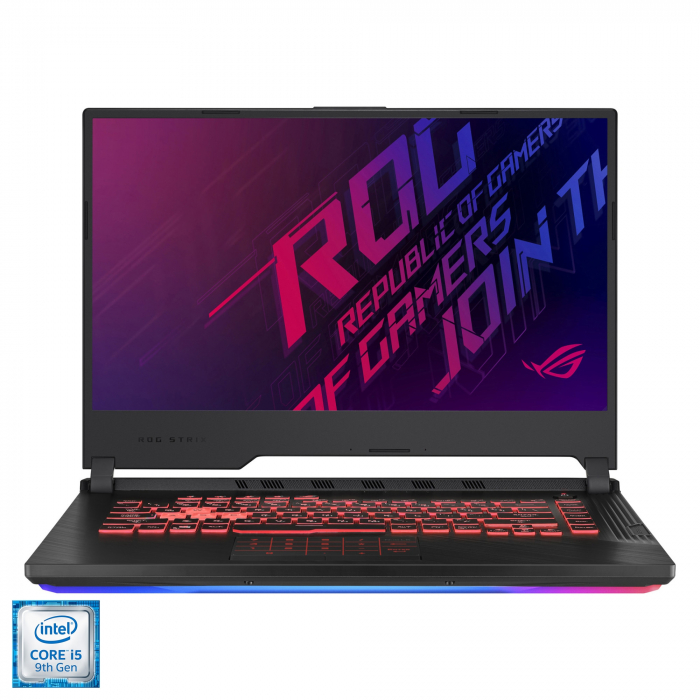 Laptop gaming asus rog strix g g531gt cu procesor intel core i5-9300h pana la 4.10 ghz, 15.6 , full hd, ips, 8gb, 256gb ssd, nvidia geforce gtx1650 4gb, free dos, black