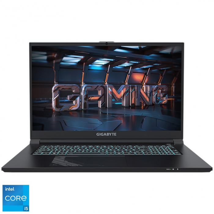 Laptop Gaming Gigabyte G7 KF cu procesor Intel Core, i5-12500H pana la 4.50GHz, 17.3 , Full HD, 144Hz, 16GB, 512GB SSD, NVIDIA GeForce RTX 4060 8GB GDDR6, No OS, Black