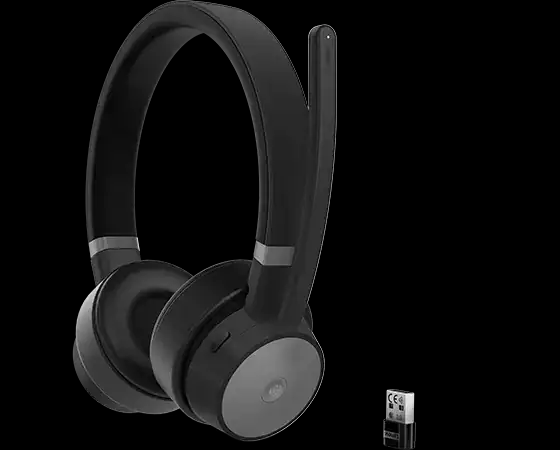 Lenovo Go Wireless ANC Headset with Charging stand, Tripple connectivity: Dual Bluetooth + USB Audio, Connectivity: Bluetooth 5.0, Wired USB-C C...