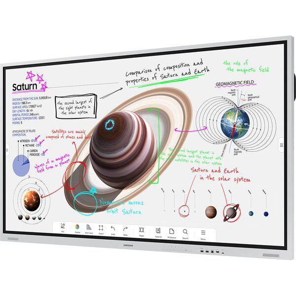 LH75WMBWLGCXEN.SLEDU Pachet Display interactiv (tabla interactiva) Samsung Flip Pro 75 , 4K UHD, unghi vizibilitate 178 grade, luminozitate 350cd, sistem de operare Tizen 6.5, 20 puncte touch, CPU qua