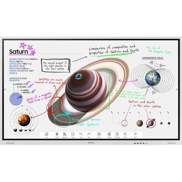 LH85WMBWLGCXEN.SLEDU Pachet Display interactiv (tabla interactiva) Samsung Flip Pro 85 , 4K UHD, unghi vizibilitate 178 grade, luminozitate 350cd, sistem de operare Tizen 6.5, 20 puncte touch, CPU qua