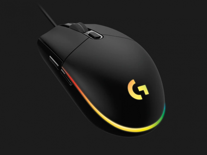 Logitech mouse cu fir G102 RGB, 6 butoane, 8000 dpi, senzor optic, USB, negru