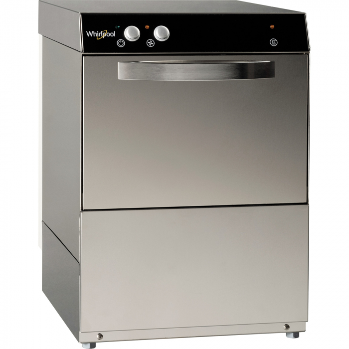 Masina de spalat pahare semi-profesionala Whirlpool Eco Line EGM 3, Sistem dublu de filtrare, Dozaj automat detergent si agent clatire, Argintiu