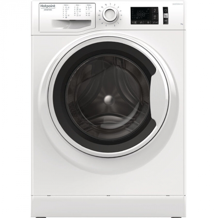 Masina de spalat rufe Hotpoint NM11744WWAEU, 7kg, 1400 RPM, Clasa A+++, ActiveCare, SteamPack, ChildLock, Alb