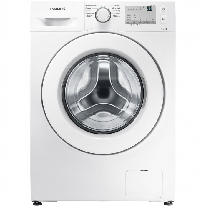 Masina de spalat rufe samsung ww80j3283kw le, 8 kg, 1200 rpm, clasa a+++, diamond drum, child lock, alb