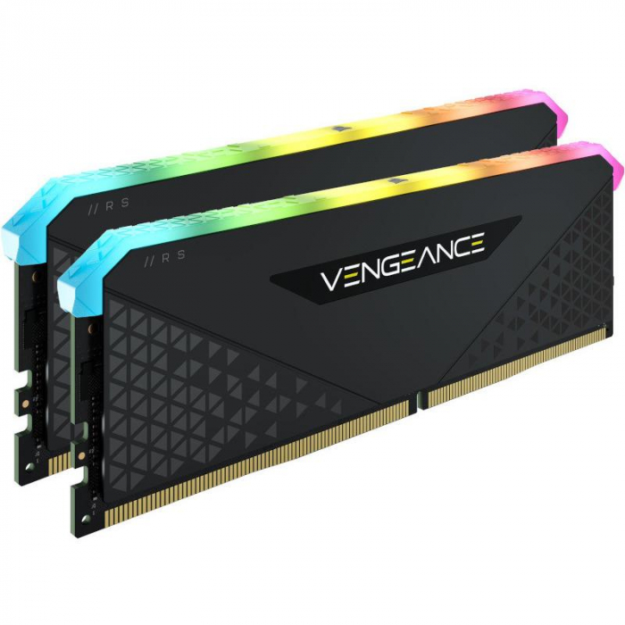Memorie ram corsair vengeance rgb rs, dimm, 32gb (2x16gb), cl16, 3200mhz