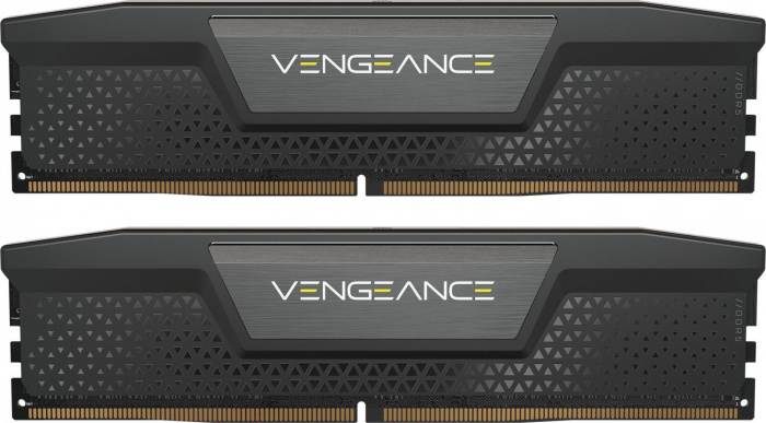 Memorie RAM DIMM Corsair VENGEANCE 32GB (2x16GB) DDR5 DRAM 5200MHz C40 Memory Kit , Black Fan Included No Memory Series VENGEANCE DDR5 Memory Type DDR5 PMIC Type Overclock PMIC Memory Size 32GB (2 x