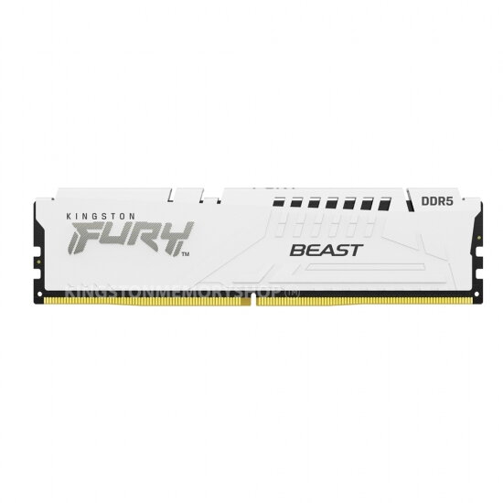 Memorie RAM Kingston, DIMM, DDR5, 16GB, 5200MHz, CL40, 1.35V, FURY Beast White