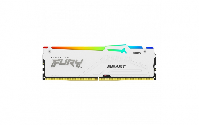 Memorie RAM Kingston, DIMM, DDR5, 16GB, 5600MHz, CL40, 1.35V, FURY Beast White, RGB