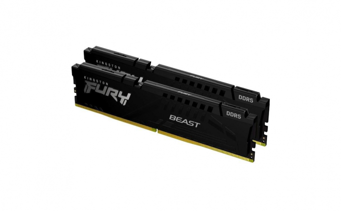 Memorie RAM Kingston, DIMM, DDR5, 32GB, 5200MHz, CL36, 1.35V, FURY Beast, Kit of 2