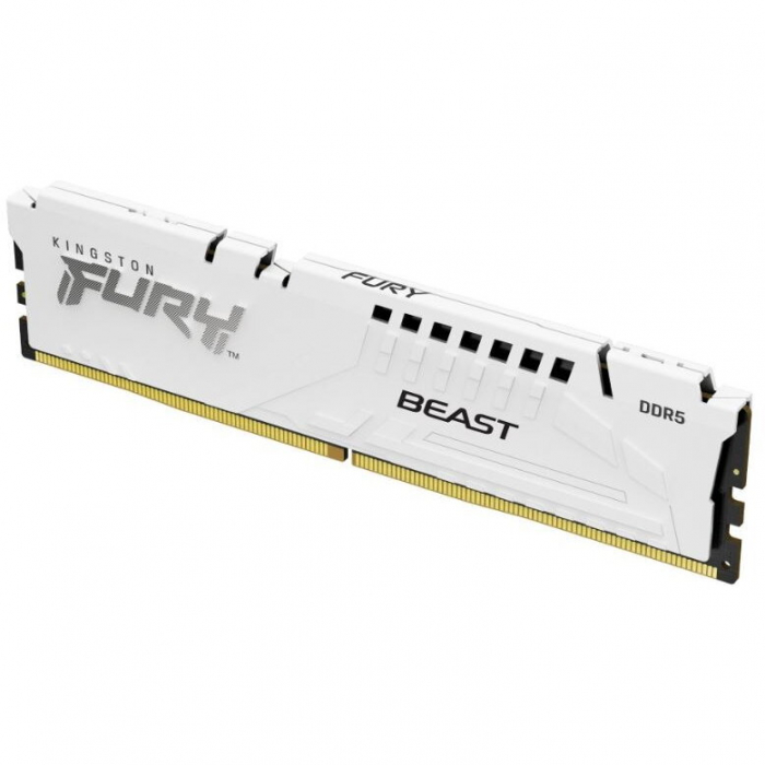 Memorie RAM Kingston, DIMM, DDR5, 32GB, 5600MHz, CL36, 1.35V, FURY Beast White, RGB
