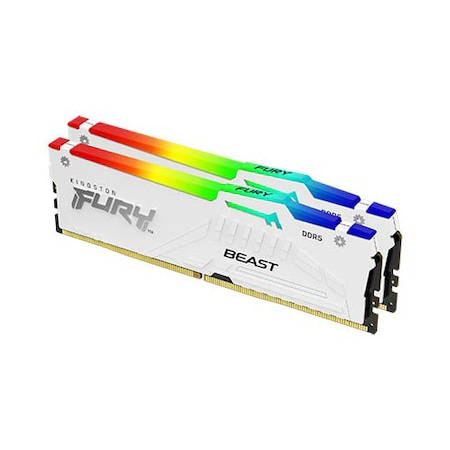 Memorie RAM Kingston, DIMM, DDR5, 32GB, 5600MHz, CL40, 1.35V, FURY Beast White, RGB