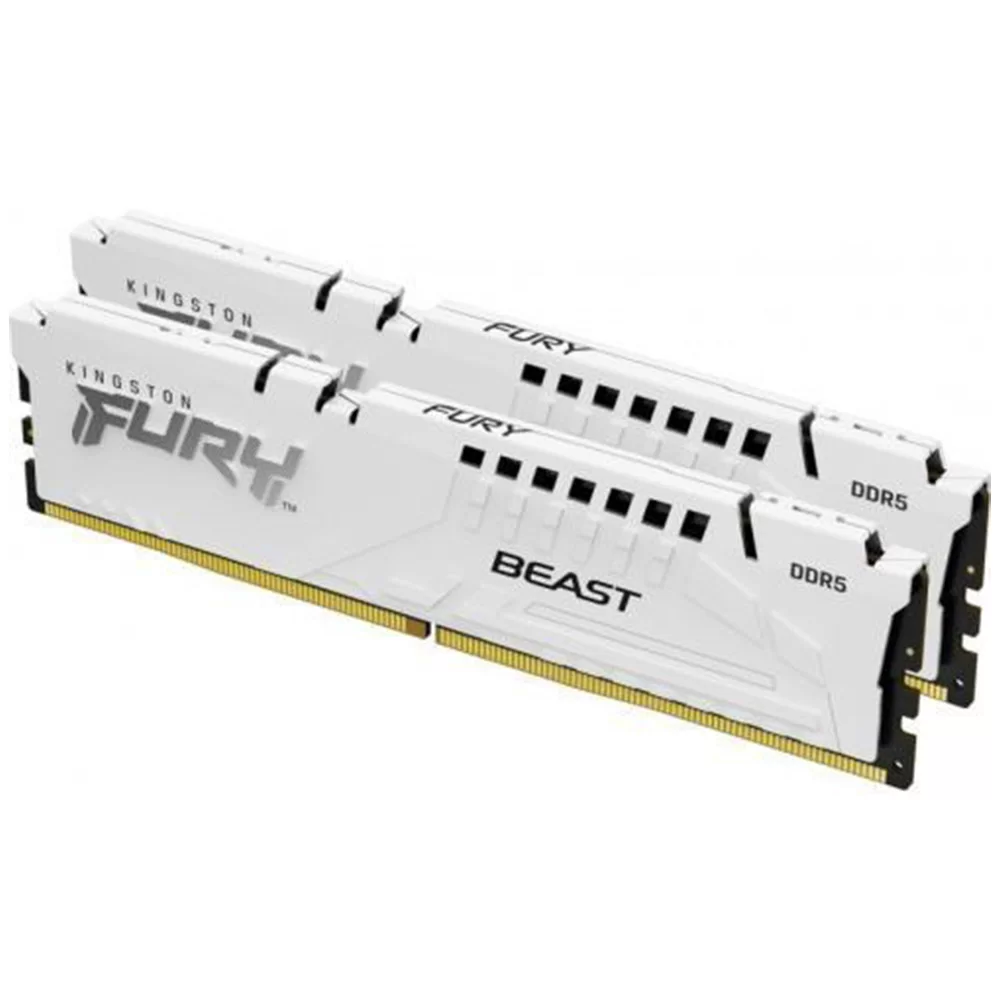 Memorie RAM Kingston, DIMM, DDR5, 64GB, 5600MHz, CL40, 1.35V, FURY Beast White, Kit of 2