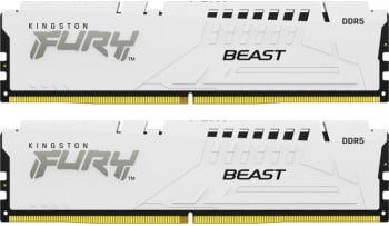 Memorie RAM Kingston, DIMM, DDR5, 64GB, 6000MHz, CL36, 1.35V, FURY Beast White, Kit of 2