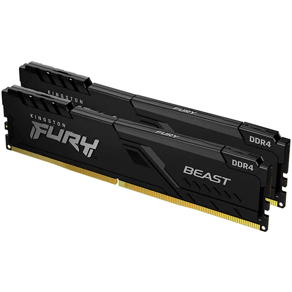 Memorie RAM Kingston Fury Beast White, DIMM, DDR4, 16GB, 3200MHz, RGB, CL16,Kit of 2