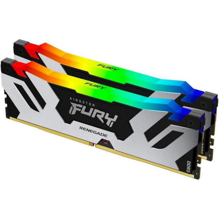 Memorie ram kingston fury renegade rgb, dimm, ddr5, 32gb, cl32, 6000mhz. kit of 2