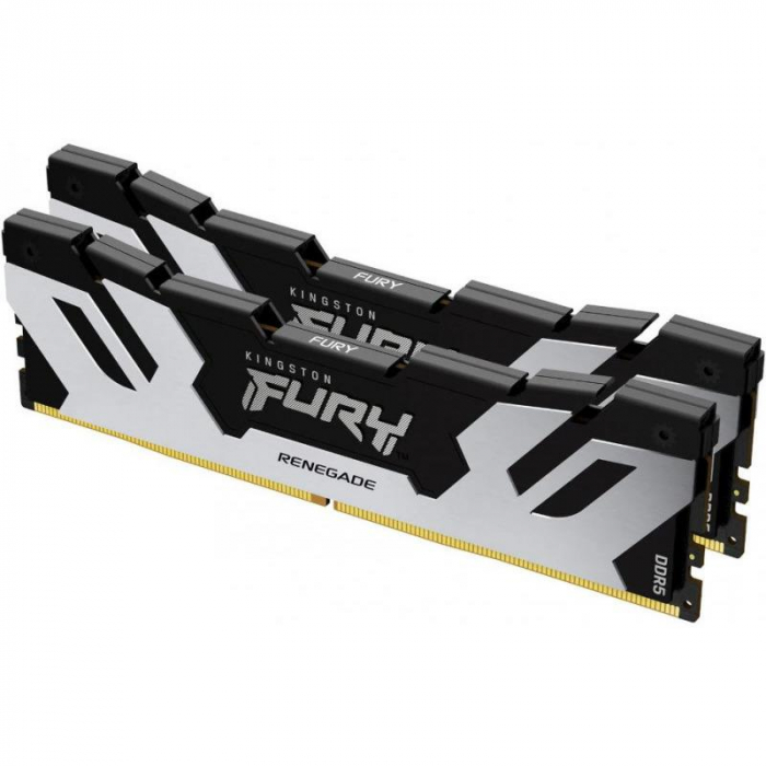 Memorie ram kingston fury renegade silver rgb, dimm, ddr5, 32gb, cl32, 6000mhz. kit of 2