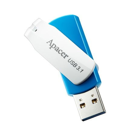 Memorie usb 3.1 apacer 32gb ,ah357, rotativa, alb cu albastru