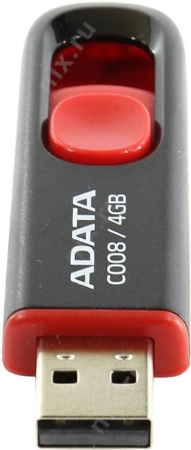 Memorie usb adata ac008-4g-rkd, 4gb, usb 2.0. negru rosu