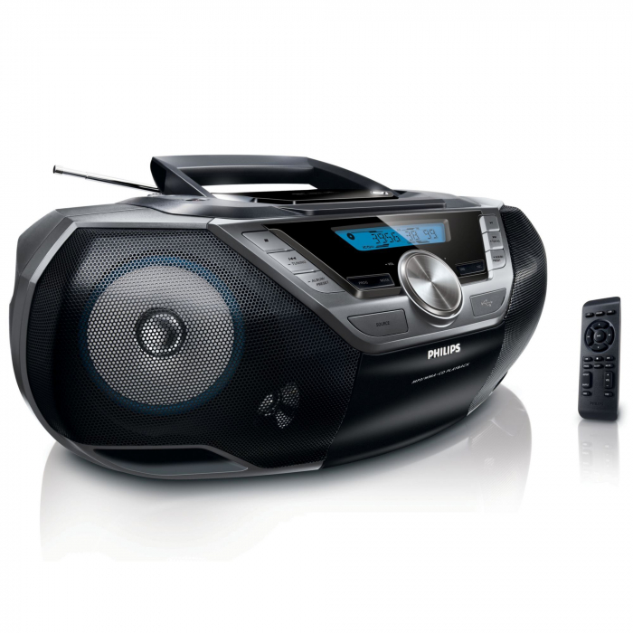 Microsistem audio Philips AZ780, CD Player, tuner FM, USB, AUX, 2x1W