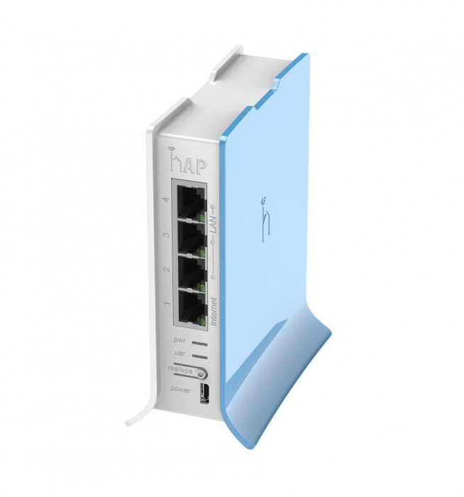 MIKROTIK home Access Point hAP lite, RB941-2ND-TC, 4 10 100 Ethernetports, 1 CPU core count, CPU nominal frequency: 650 MHz, RAM: 32 MB,Flash Storage: 16 MB, 2 Wireless 2.4 GHz number of chains onb