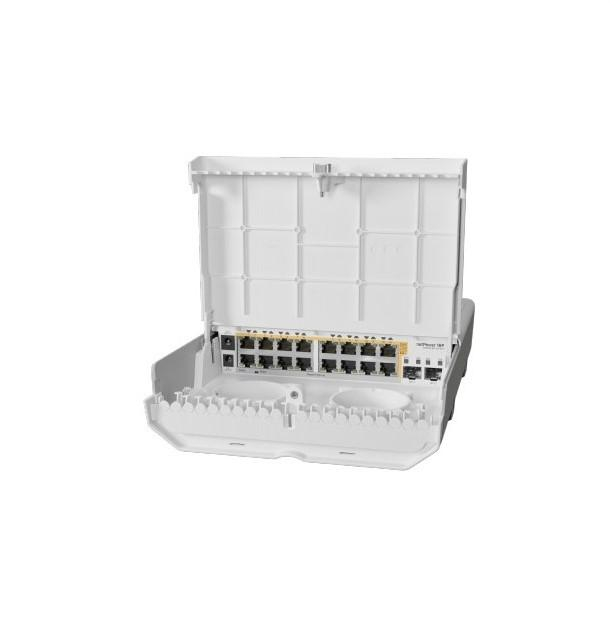 Mikrotik Outdoor Switch, CRS318-16P-2S+OUT, 16 x 10 100 1000, 2 x SFP+, Procesor: 800Mhz, 256 Mb RAM, 802.3af, Temp. de operare: -40C - + 70C,Dimesiuni: 303x212x78 mm, Sistem de operare: SwOS RouterO