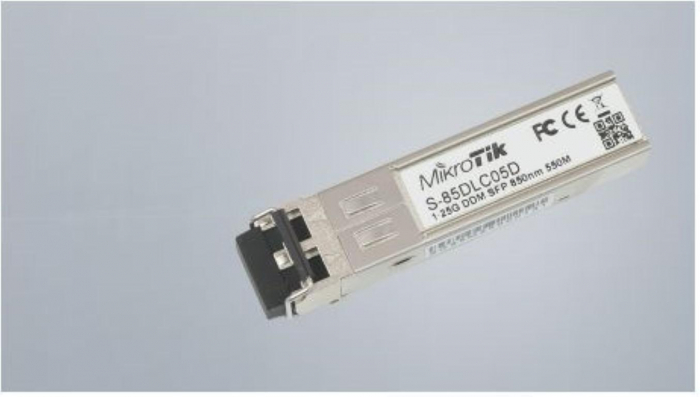 Mikrotik S-85DLC05D 1.25G SFP Tranceiver, conector LC, distanta: 550m, 1.25G.