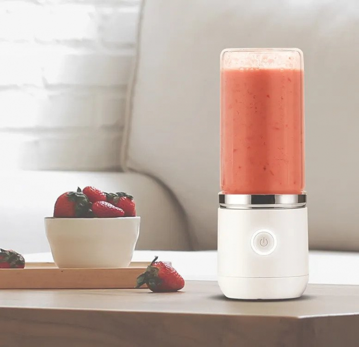 RESIGILAT - Mini Blender Portabil STARCREST SB-GN04WH,  Multifunctional, Auto-curatare, Capacitate 380ml, 4 Lame 3D, Putere 18.000 rpm, Alb [2]