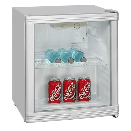 Mini racitor cu usa de sticla exquisit kb01-4.2g, 46 l, h 51 cm, argintiu