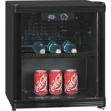 Mini racitor cu usa de sticla exquisit kb01-4.2gsw, 46 l, h 51 cm, negru