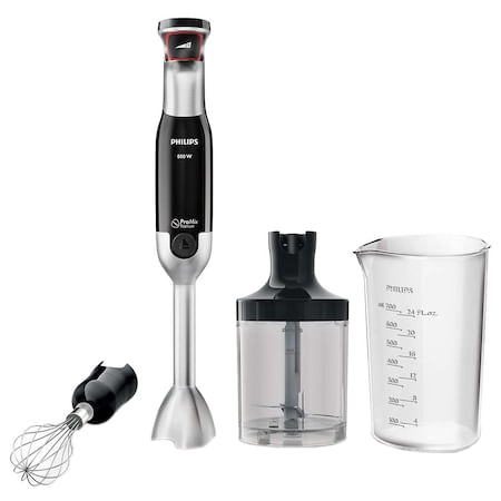 Mixer vertical Philips Avance Collection ProMix HR1672 90, 800 W, Speed Touch + Functie Turbo, Bol 0.7 l, Tocator XL 1 l, Negru