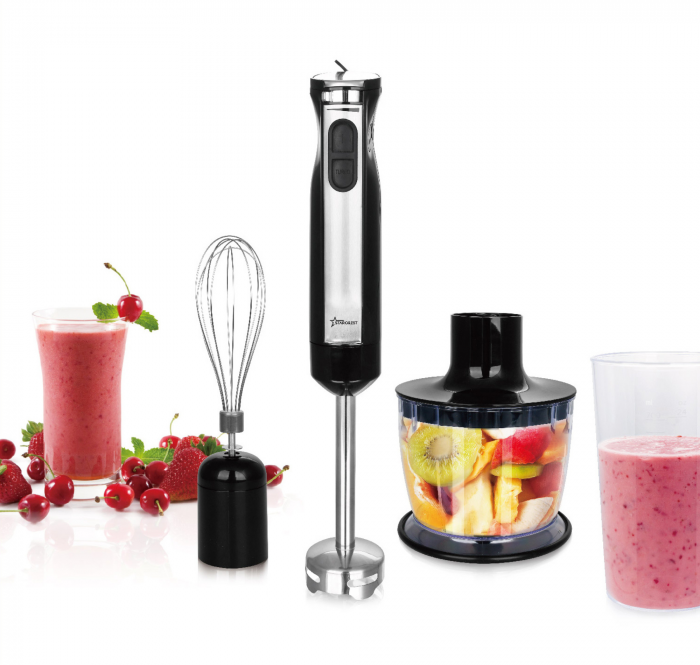 Mixer vertical STARCREST SBS-E800, 800W, viteza variabila, tocator, tel, cana de mixat, negru/inox [2]