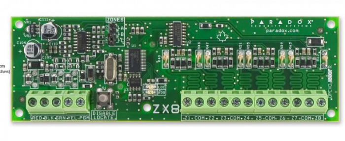 Modul de extensie Paradox, 8 zone cablate + 1xPGM