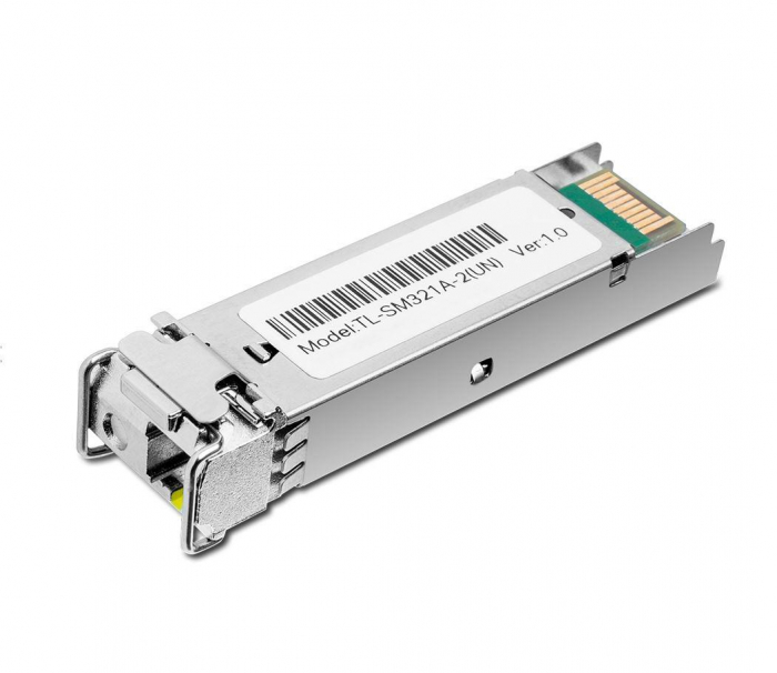 Modul TP-Link, 1000Base-BX WDM Bi-Directional SFP, TL-SM321A-2, DDM, SFP-MSA, Hot Swappable, standarde: IEEE 802.3z, TCP IP, lungime maxima a cablului: 2 km, LC Simplex, 1.25 Gbps.