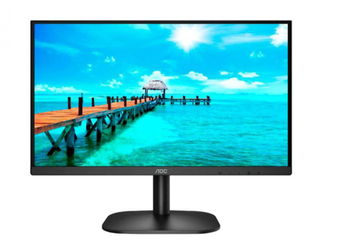 Monitor 23.8 AOC 24B2XH EU, FHD 1920 1080, 75 Hz, WLED, IPS, 4 ms, 1000:1, 250 cd mp, 178 178, 3H, VESA 100 100, Headphone out, HDMI 1.4 x 1, VGA, cablu HDMI inclus, Flicker-free, Low blue light , Ke