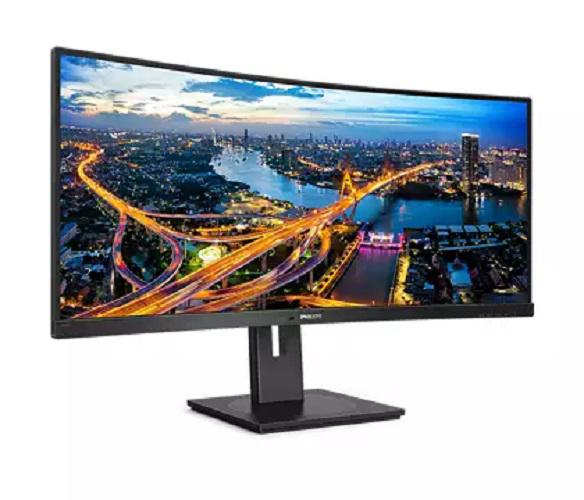 Monitor curbat LED VA Philips 34 , UltraWide QHD, DisplayPort, USB-C, Negru, 346B1C