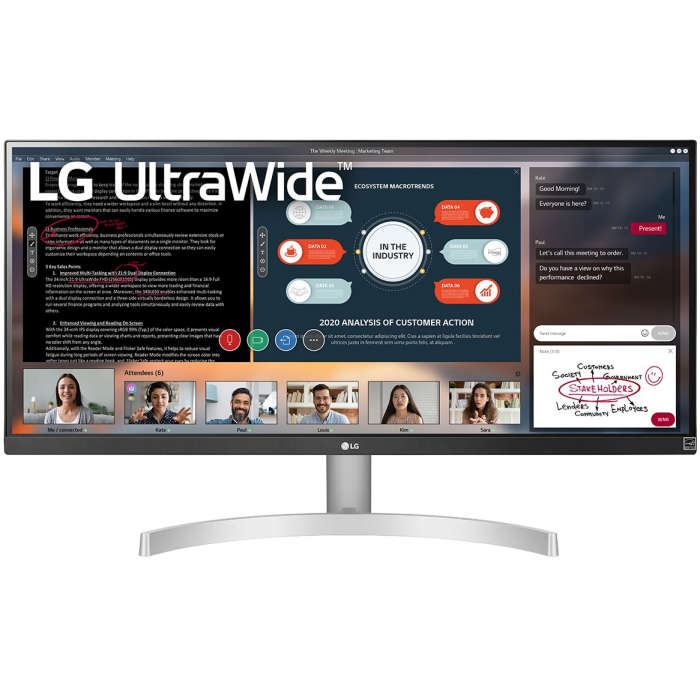 Monitor Gaming LED IPS LG 29 , Ultrawide, WFHD, FreeSync, HDR10, HDMI, DisplayPort, 29WN600 Desktop PC & Monitoare