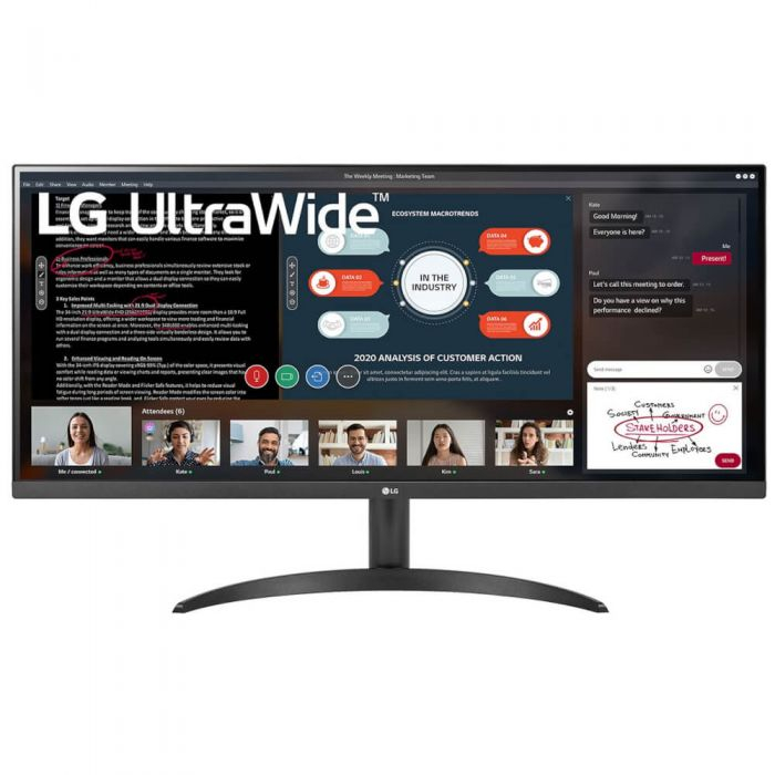 Monitor gaming LED LG 34WP500-B, 34 , UWFHD, 75Hz, 5ms, AMD FreeSync, Negru