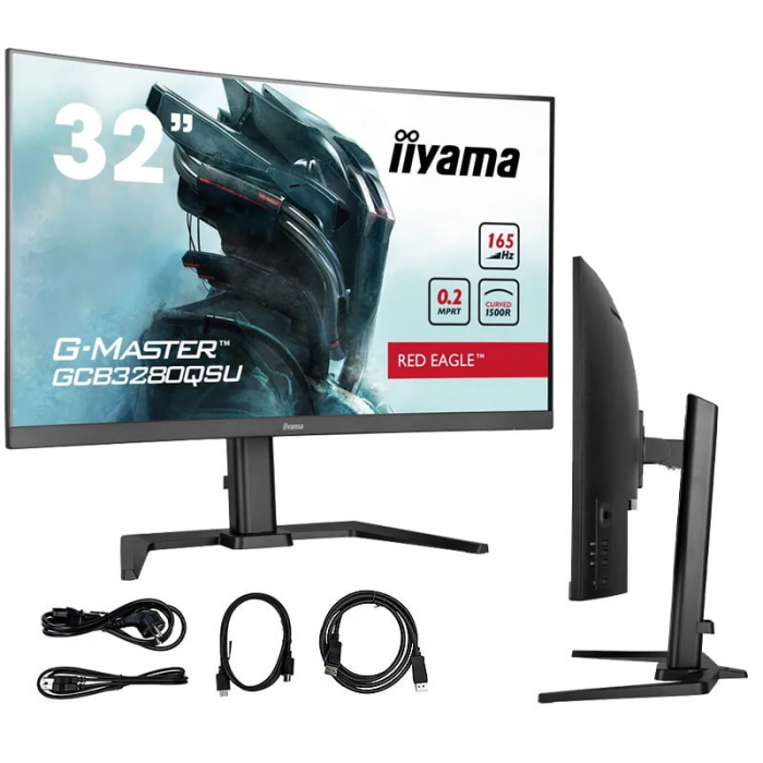 Monitor iiyama G-Master GCB3280QSU-B1 Red Eagle 32 VA LED, WQHD, 165 Hz, 0,2 ms, 2xHDMI, DP , ecran curbat, FreeSync