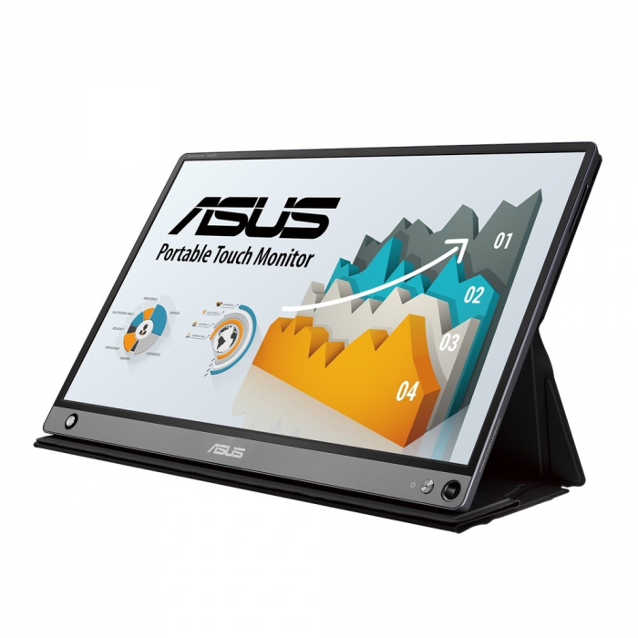 Monitor IPS ASUS ZenScreen Touch 15.6 , IPS, FHD, 10-point Touch, Built-in Battery, USB Type-C, Micro-HDMI, MB16AMT