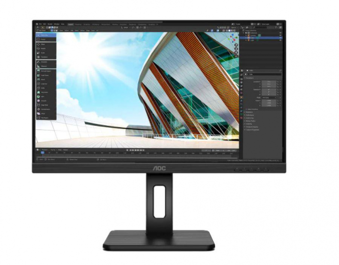 Monitor LED IPS AOC 27 , 75Hz, QHD, HDMI, DisplayPort, Frameless, Adaptive Sync, Low Blue Light, Pivot, Q27P2Q