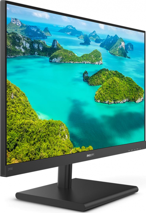 Monitor LED IPS Philips 23.8 , Wide, QHD, FrameLess, 75 Hz, FreeSync, Display Port, Negru, 245E1S 00