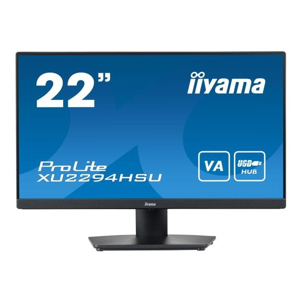 Monitor VA LED iiyama 21.5 XU2294HSU-B2, Full HD 1920 x 1080, HDMI, DisplayPort, AMD FreeSync, Boxe Negru