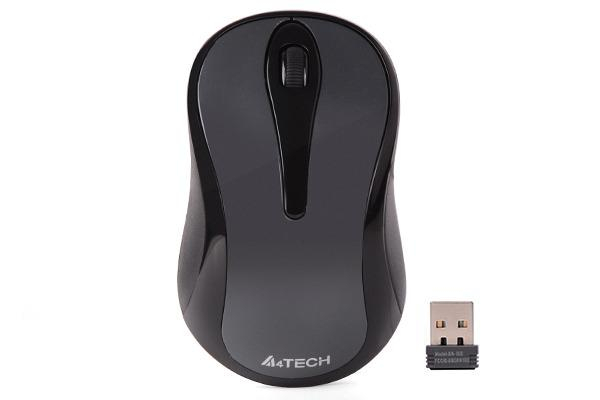 Mouse A4tech, wireless, 1000 dpi, butoane scroll 3 1, gri